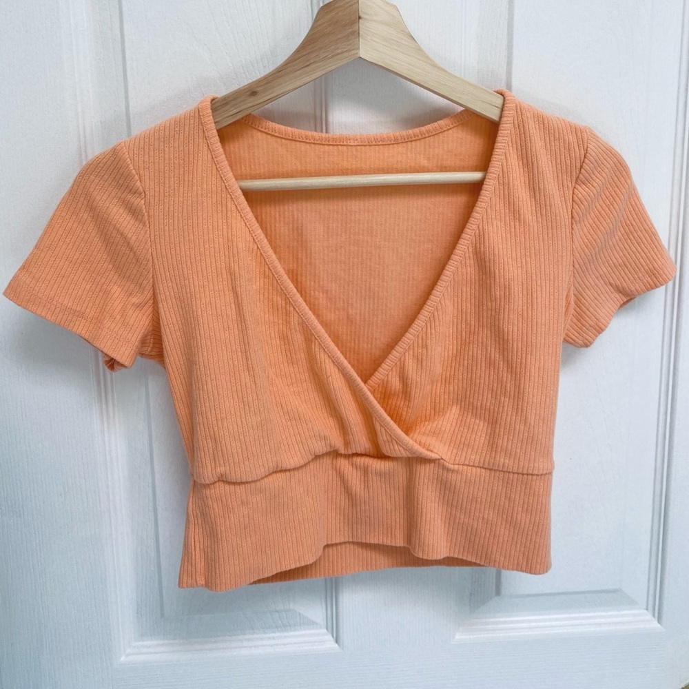 Princess Polly cropped peach top